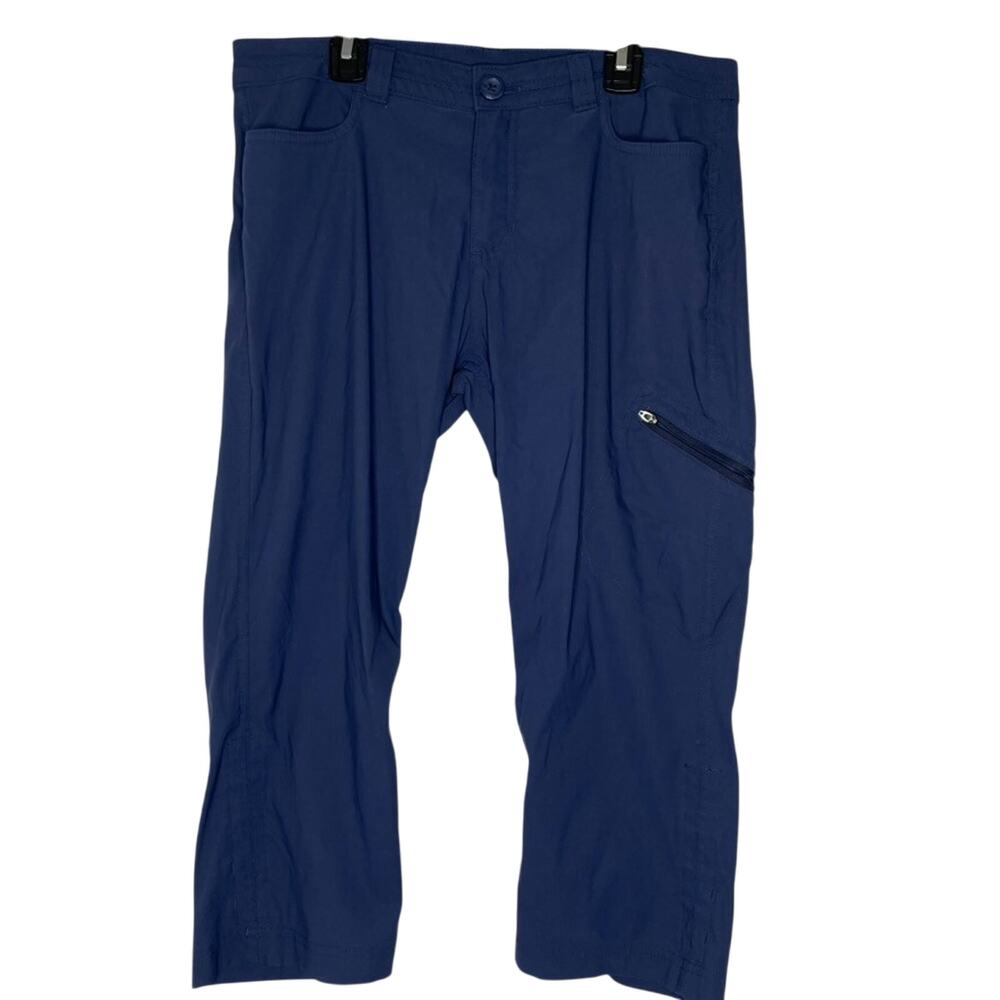 Eddie Bauer Pants 8 Navy Outdoor Hiking Travel Zip Pocket Lightweight